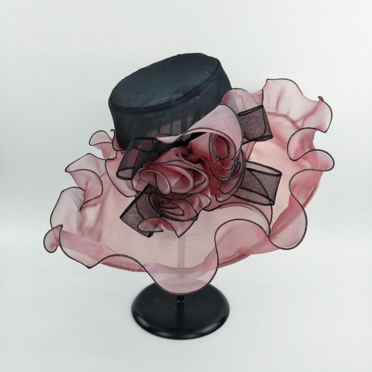 Blommig Organza Solhatt
