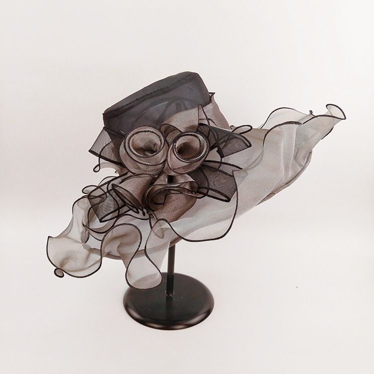 Blommig Organza Solhatt