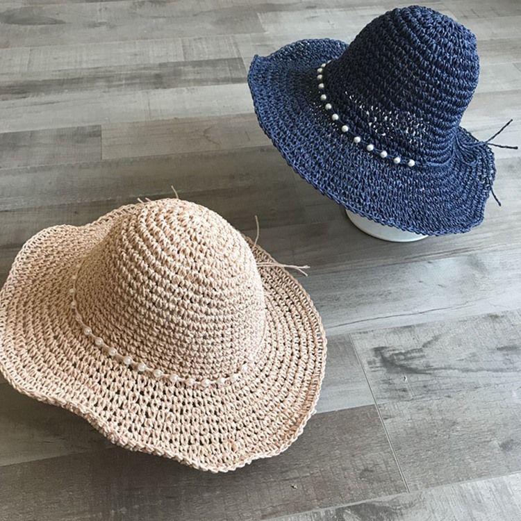 Halmflätad Artikel Pearl Sommar Plain Hat