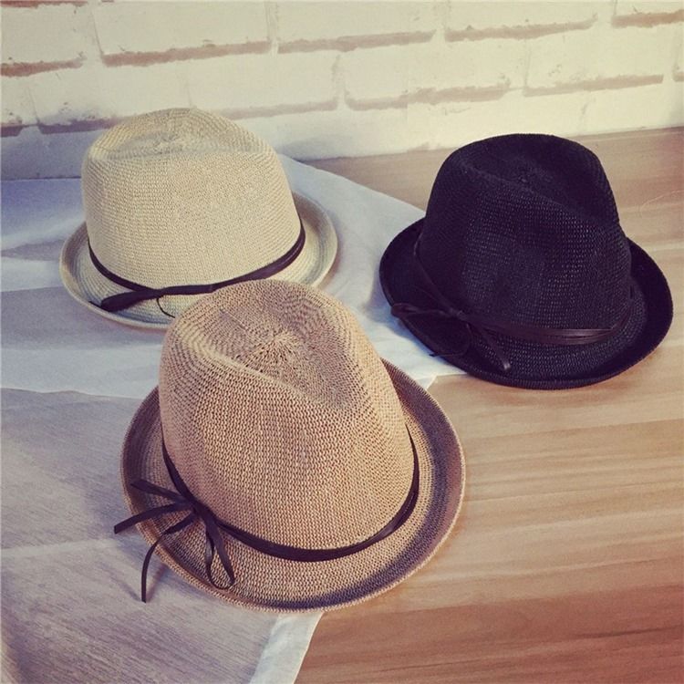 Jazzhatt Bowknot Stråsolhatt För Kvinnor