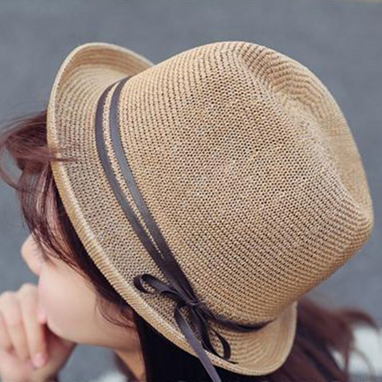 Jazzhatt Bowknot Stråsolhatt För Kvinnor