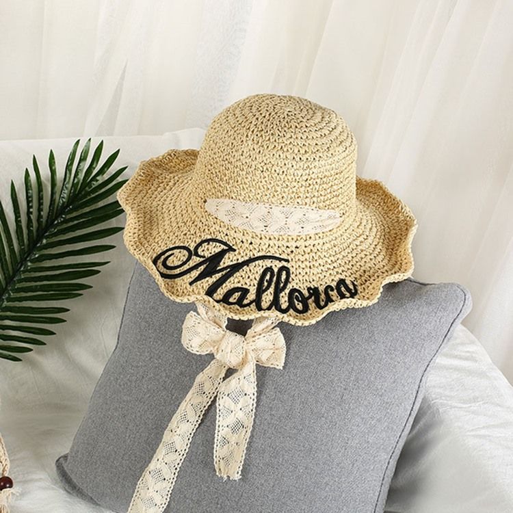 Ny Stil Halm Spring Letter Hat