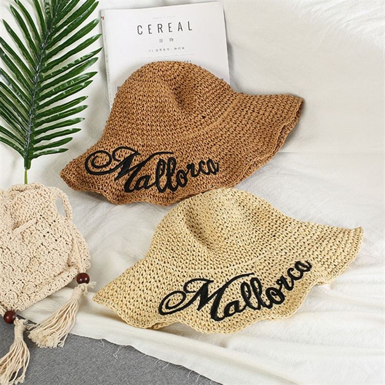 Ny Stil Halm Spring Letter Hat