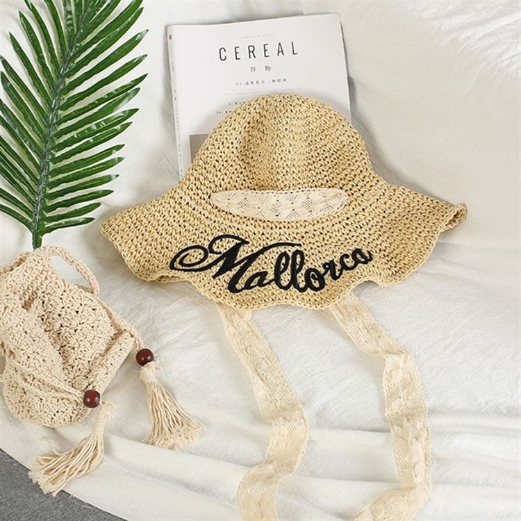 Ny Stil Halm Spring Letter Hat
