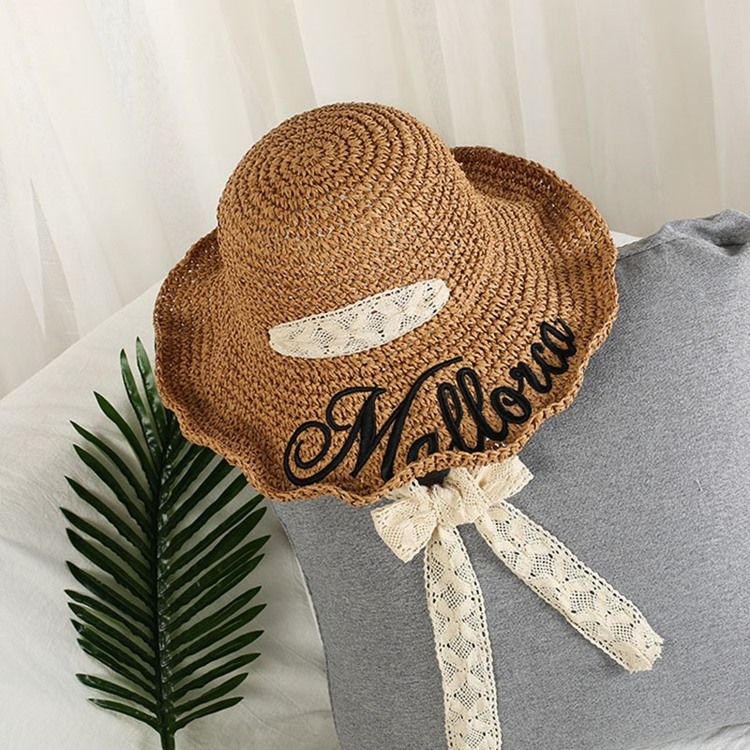 Ny Stil Halm Spring Letter Hat
