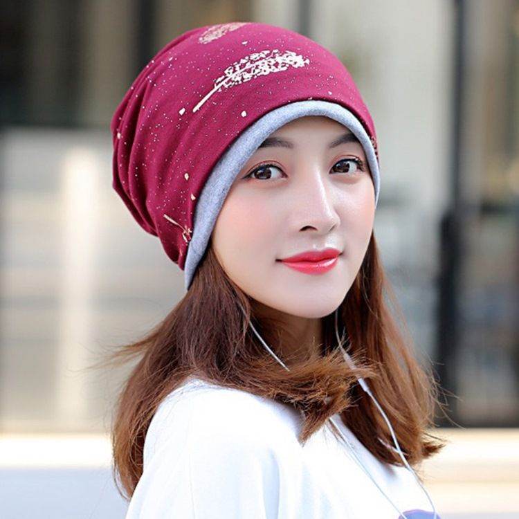 Print Skullies & Beanies Vinter Casual Dammössor
