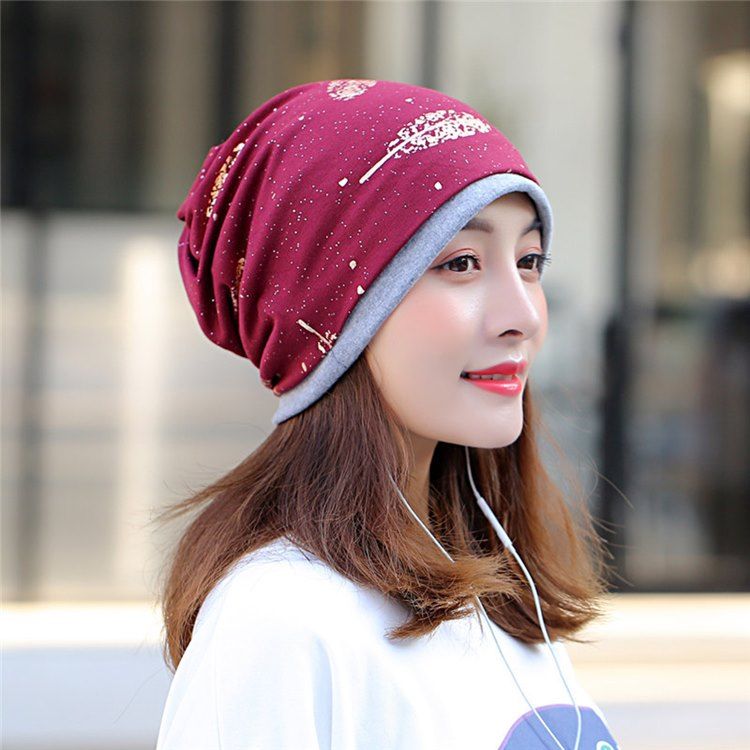Print Skullies & Beanies Vinter Casual Dammössor