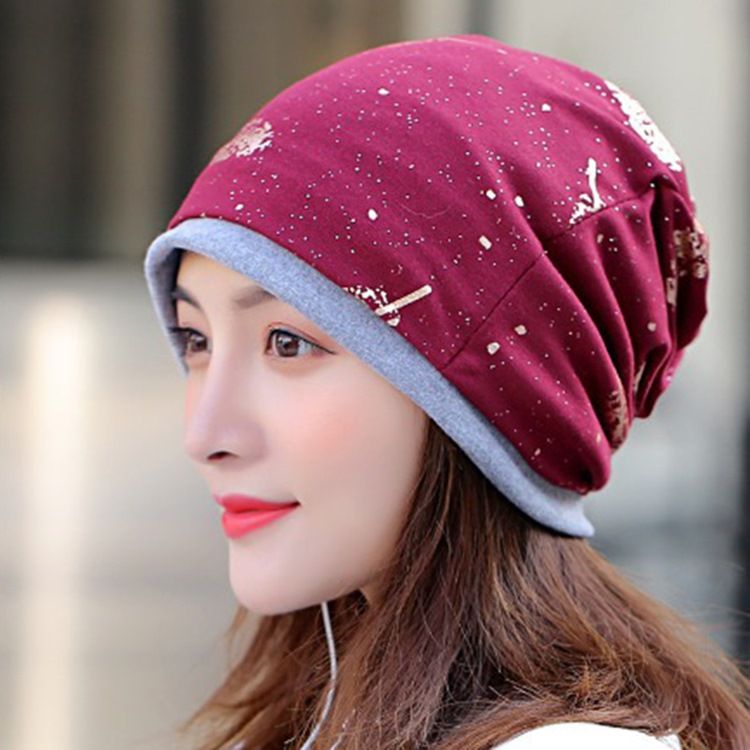 Print Skullies & Beanies Vinter Casual Dammössor