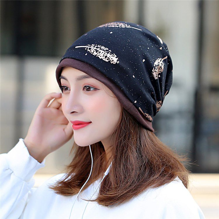 Print Skullies & Beanies Vinter Casual Dammössor
