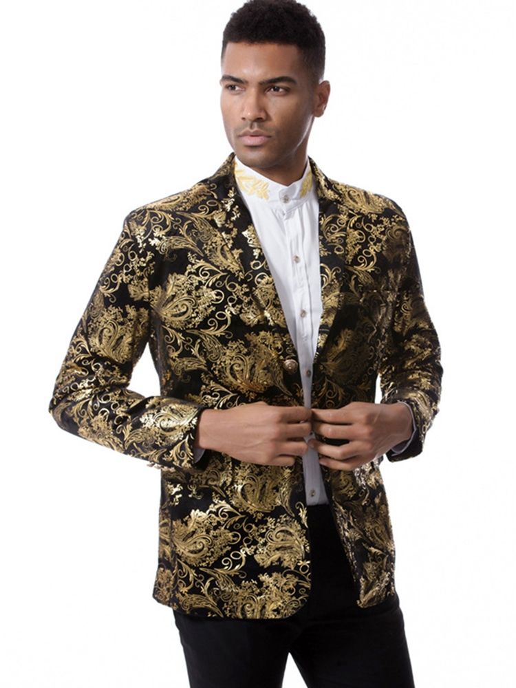Blommönster Naggslagsslag Vogue Slim Blazer För Män