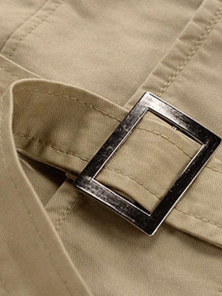 Color Block Lapel Fleece Vinter Slim Jacka