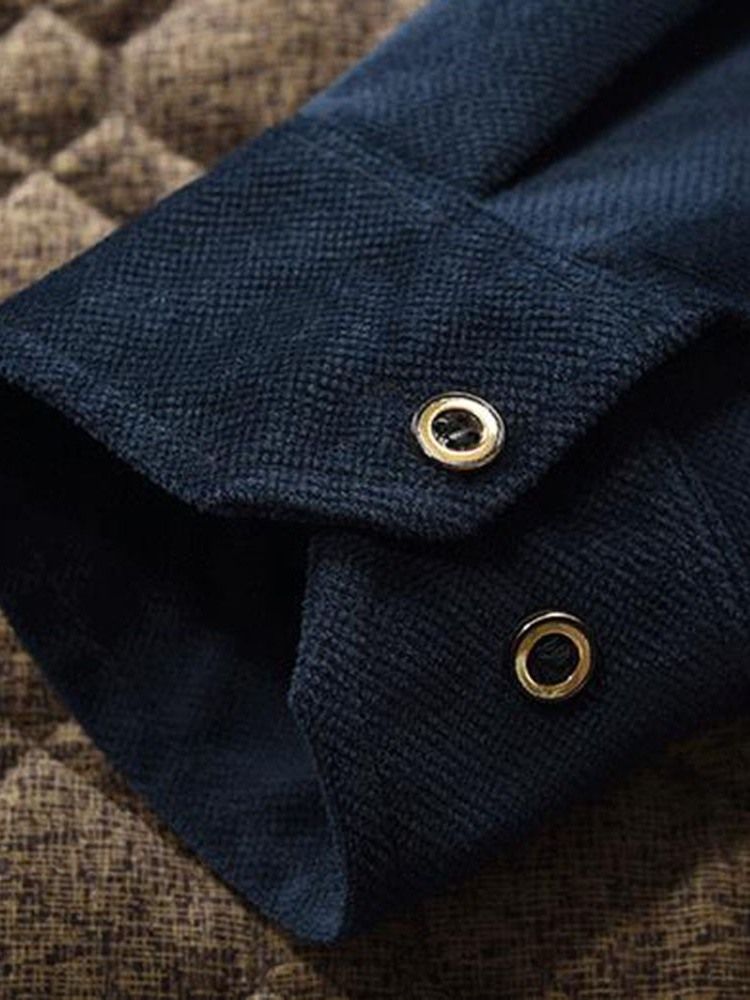 Color Block Lapel Patchwork Höstjacka För Män
