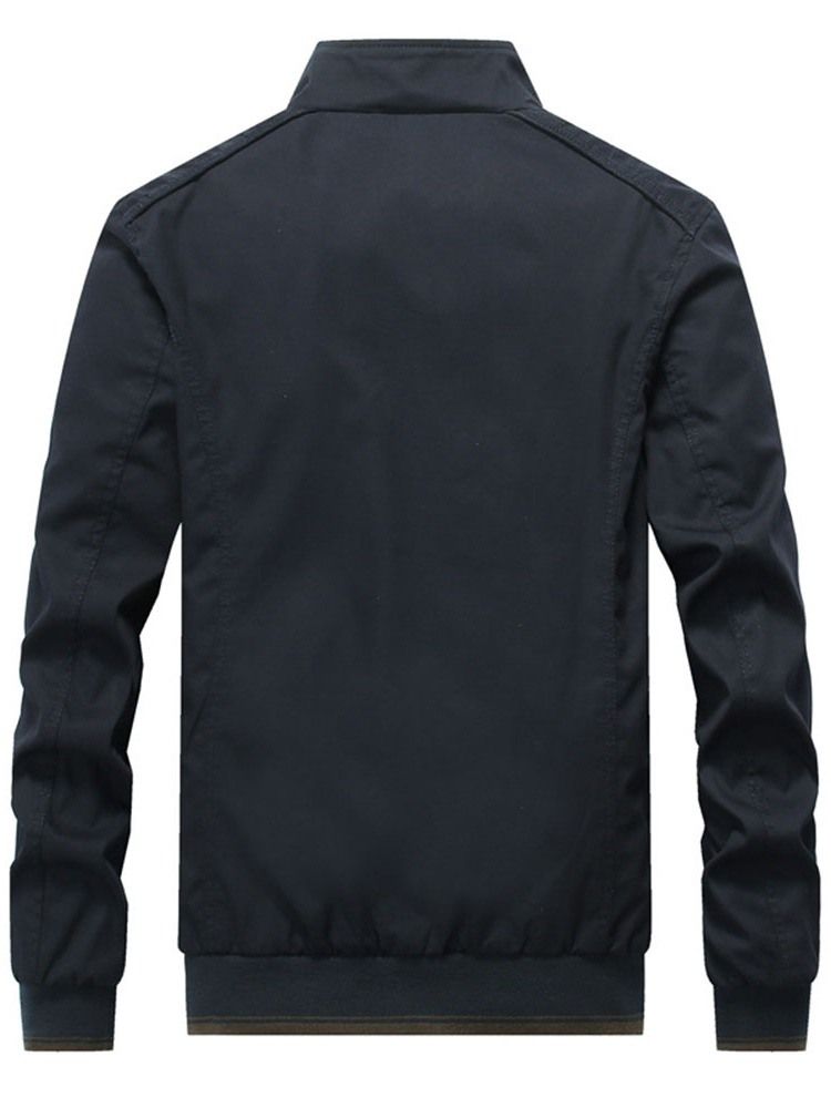 Color Block Stativ Krage Dragkedja Spring Herrjacka
