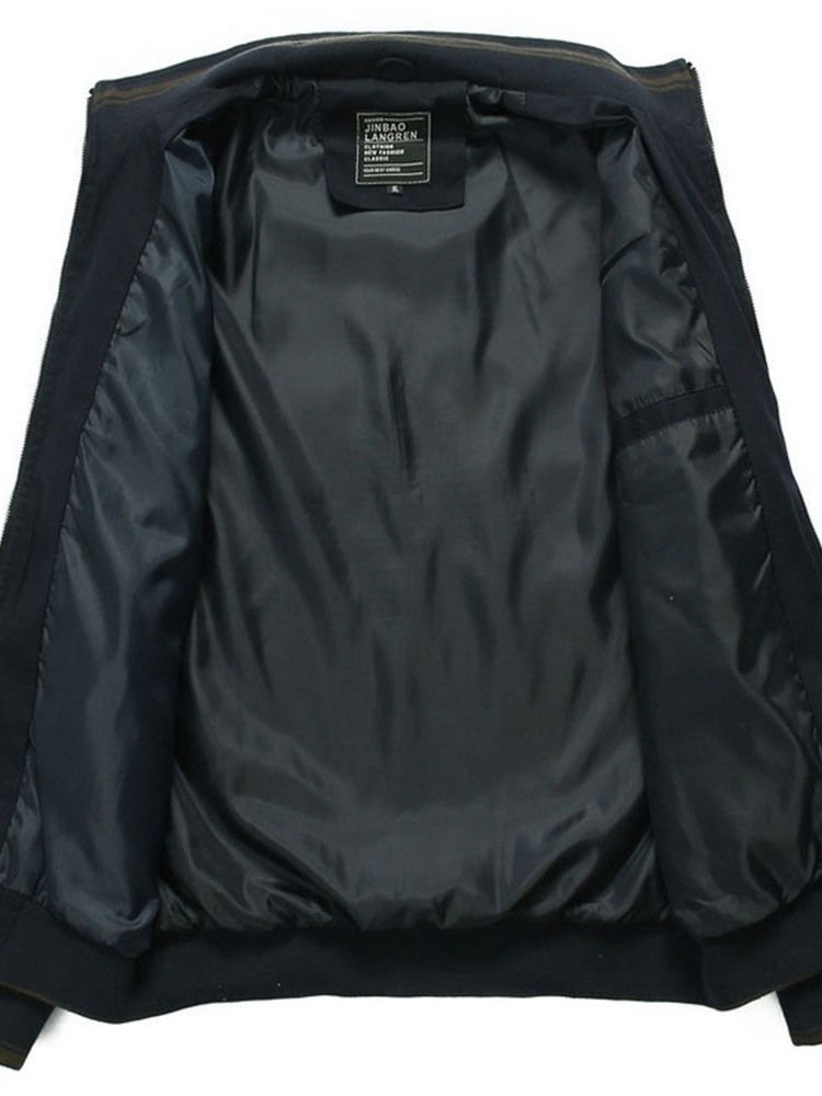 Color Block Stativ Krage Dragkedja Spring Herrjacka