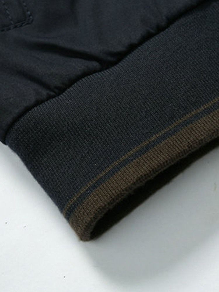 Color Block Stativ Krage Dragkedja Spring Herrjacka