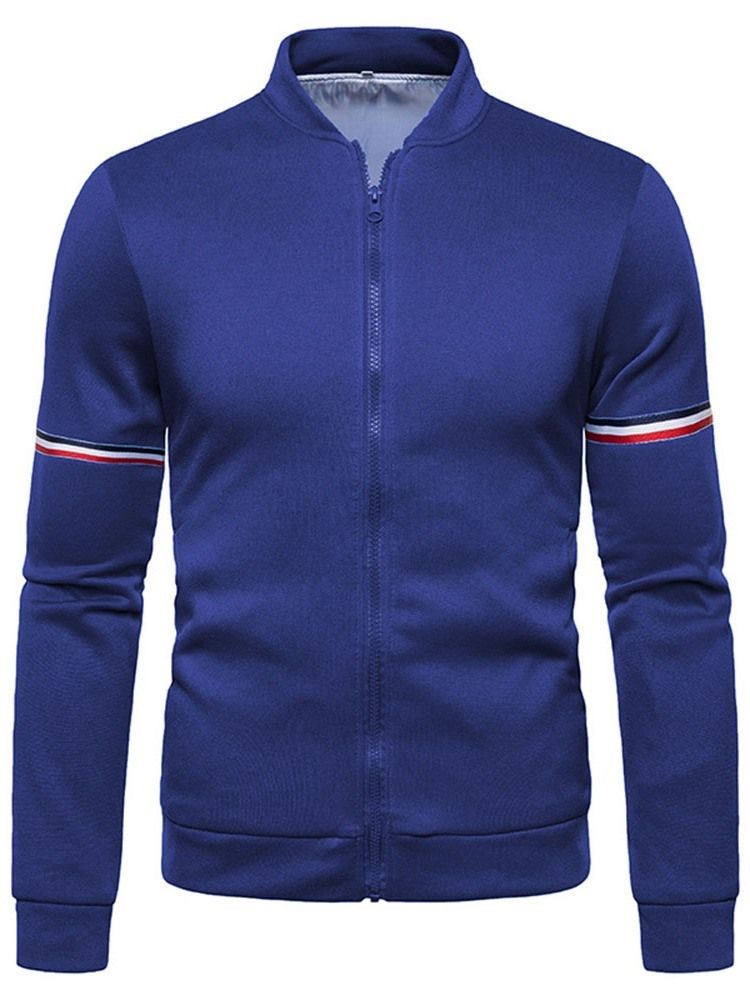 Dragkedja Stativ Krage Color Block Slim Zipper Herrjacka