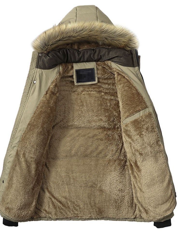 Dubbla Lager Färgblock Standard Dragkedja Casual Dunjacka