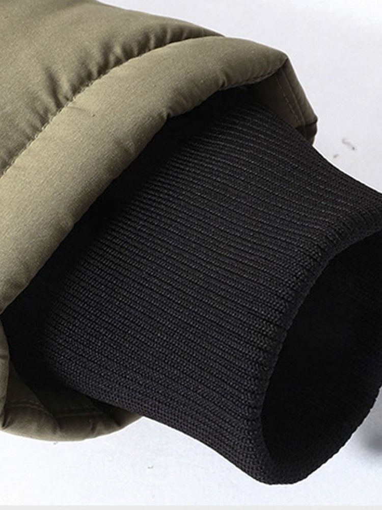 Dubbla Lager Färgblock Standard Dragkedja Casual Dunjacka