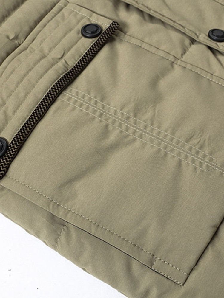 Dubbla Lager Färgblock Standard Dragkedja Casual Dunjacka