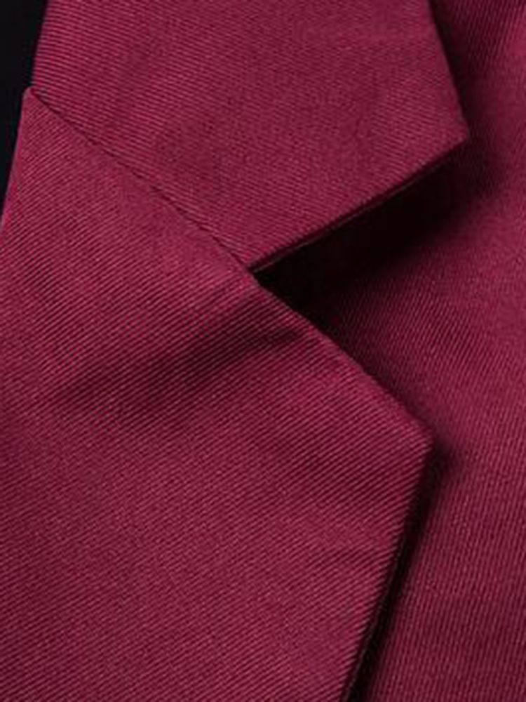 Enfärgad Dubbelknäppt Casual Blazer För Män