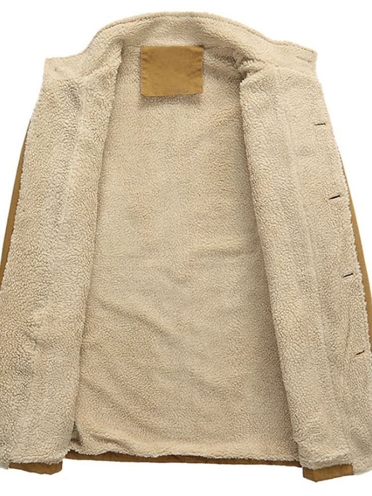 Enkelknäppt Vinterjacka I Fleece