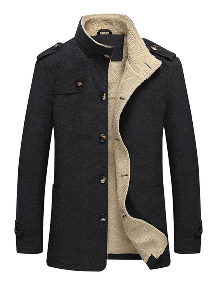 Enkelknäppt Vinterjacka I Fleece