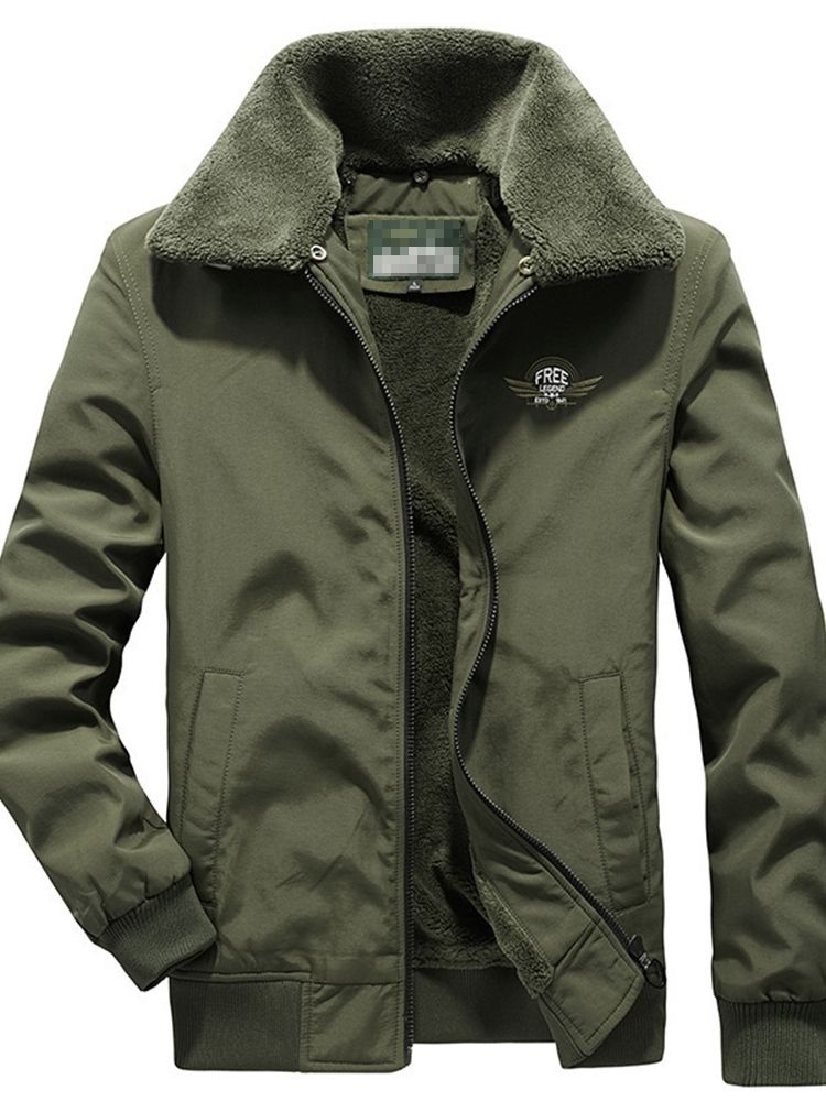 Fleece Lapel Casual Vinterjacka