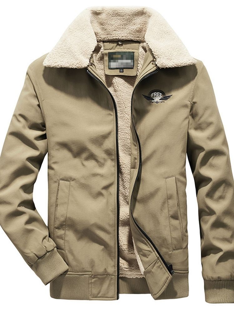 Fleece Lapel Casual Vinterjacka