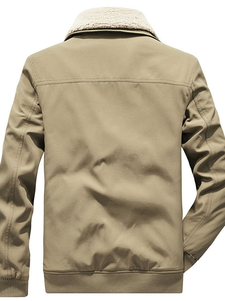 Fleece Lapel Casual Vinterjacka