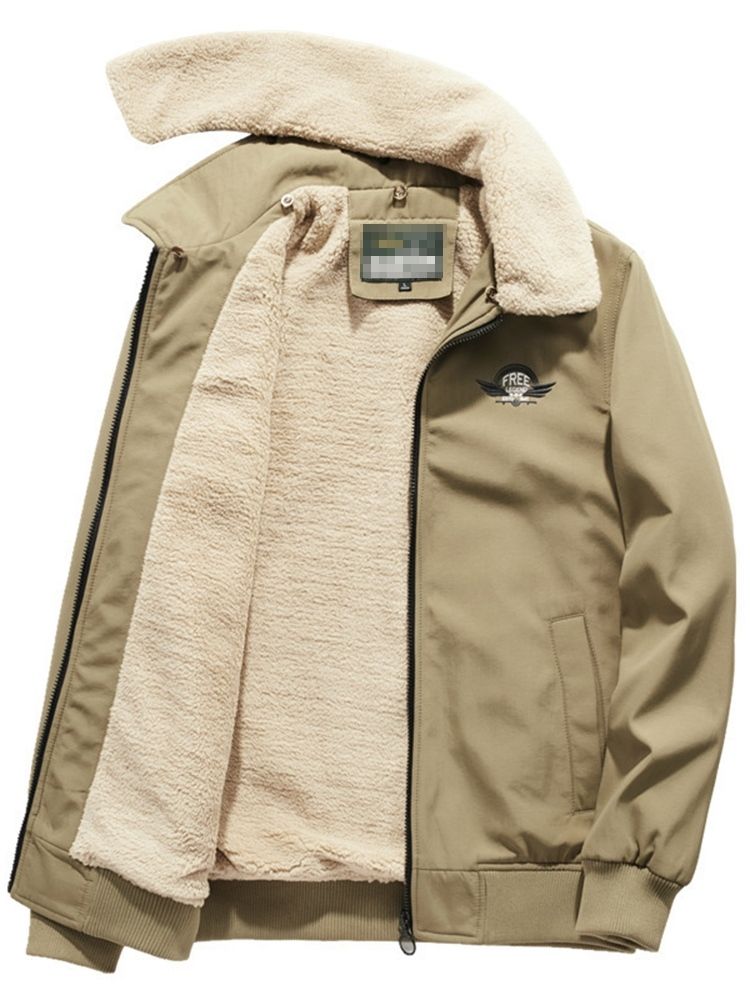Fleece Lapel Casual Vinterjacka