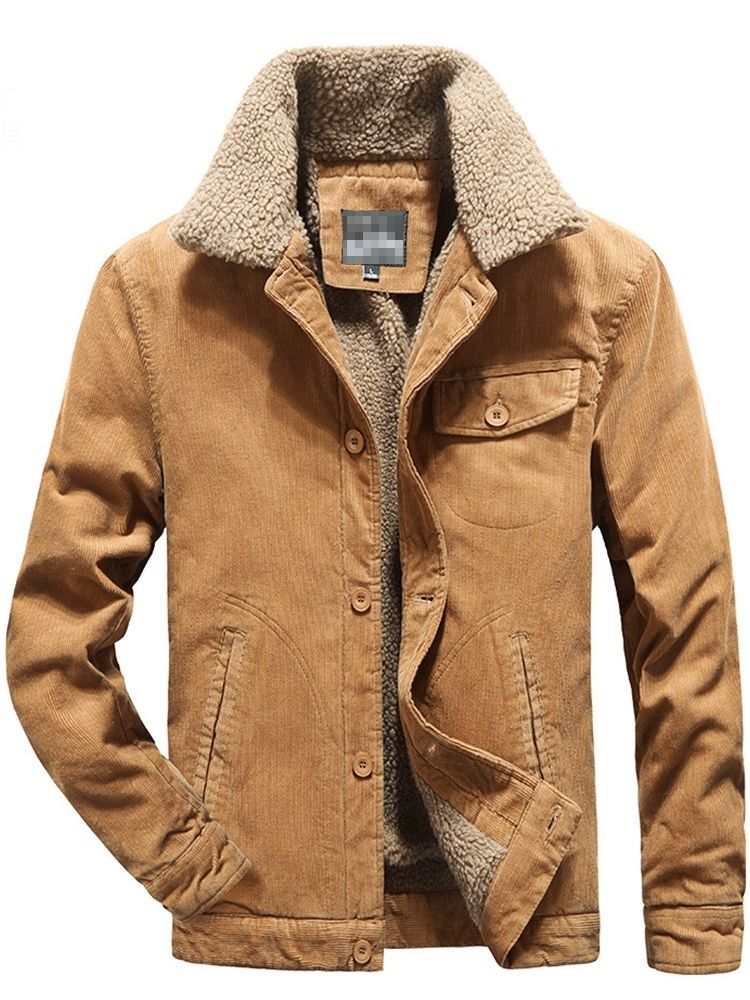 Fleece Plain Pocket Casual Vinterjacka