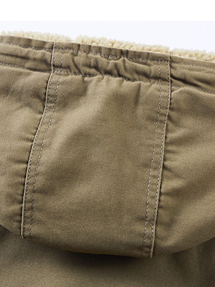Hooded Tjockt Tryck Lös Europeisk Jacka