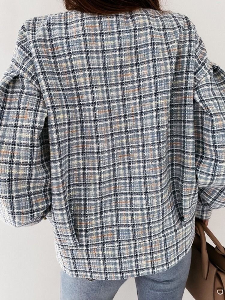 Långärmad Tunn Lös Vinterjacka Med Rund Hals