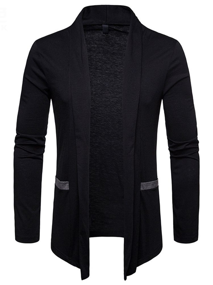 Lapel Color Block Patchwork Fall Casual Jacka