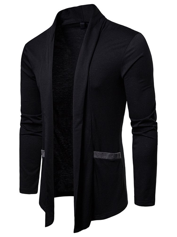 Lapel Color Block Patchwork Fall Casual Jacka