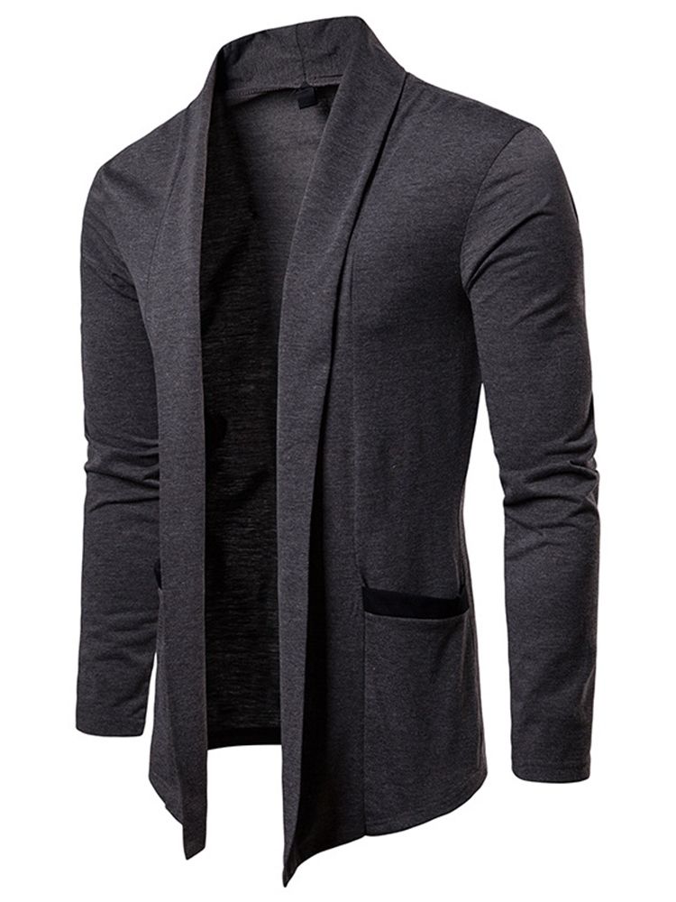 Lapel Color Block Patchwork Fall Casual Jacka