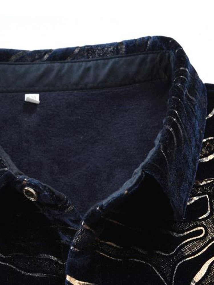 Lapel Fleece Enkelknäppt Höstjacka För Män