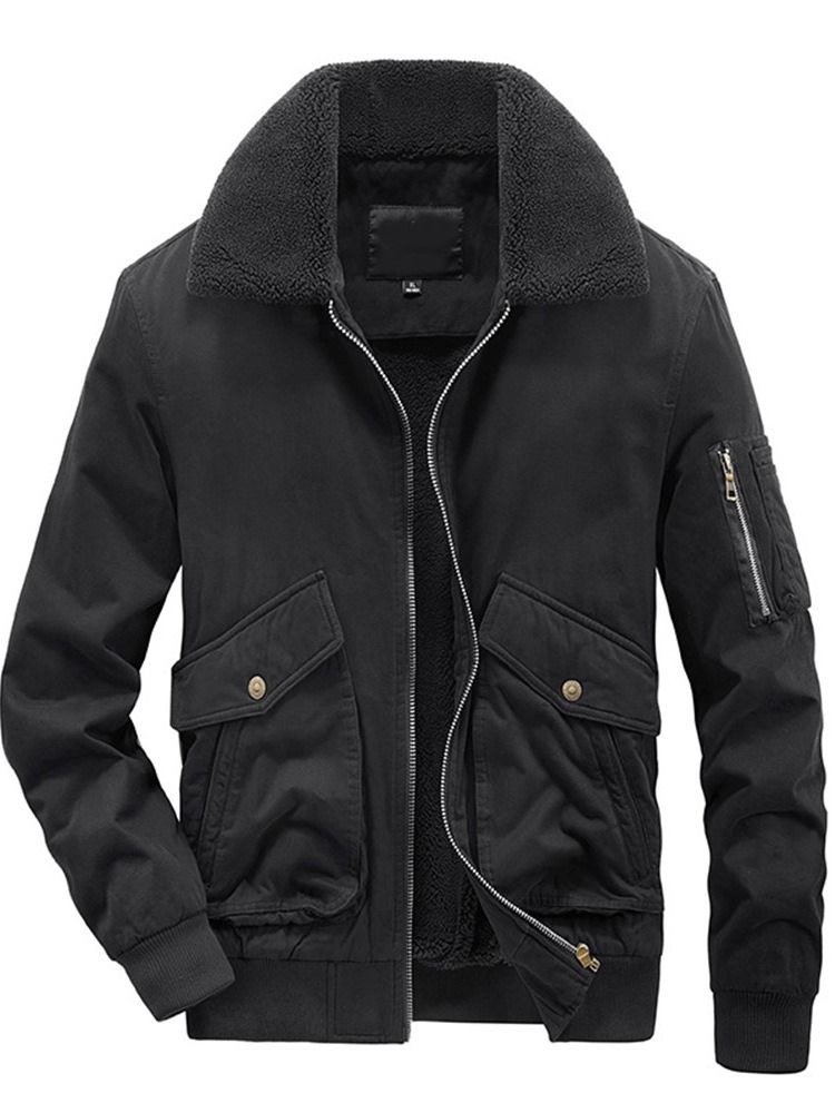 Lapel Fleece Pocket Rak European Jacket