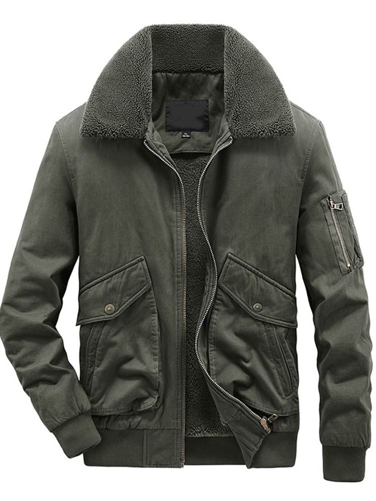 Lapel Fleece Pocket Rak European Jacket
