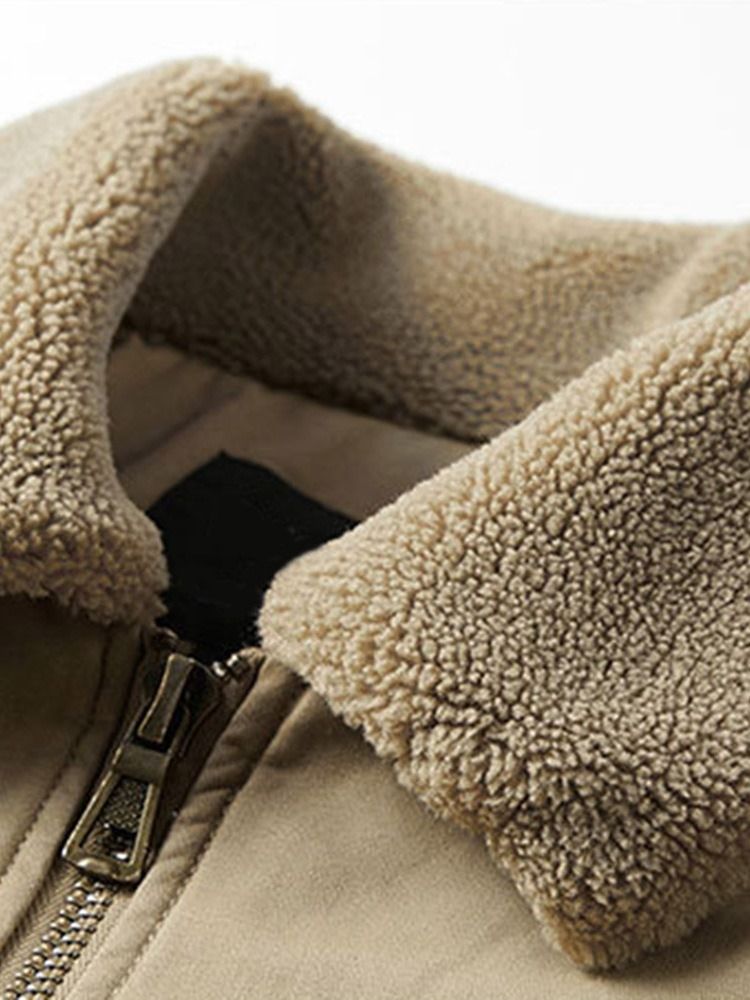 Lapel Fleece Pocket Rak European Jacket