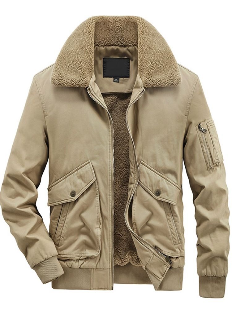 Lapel Fleece Pocket Rak European Jacket