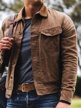 Lapel Plain Pocket Spring Slim Jacket
