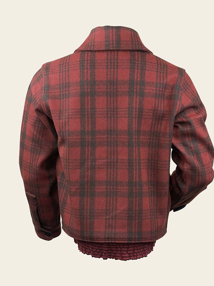 Lapel Print Color Block Enkelknäppt Herrjacka
