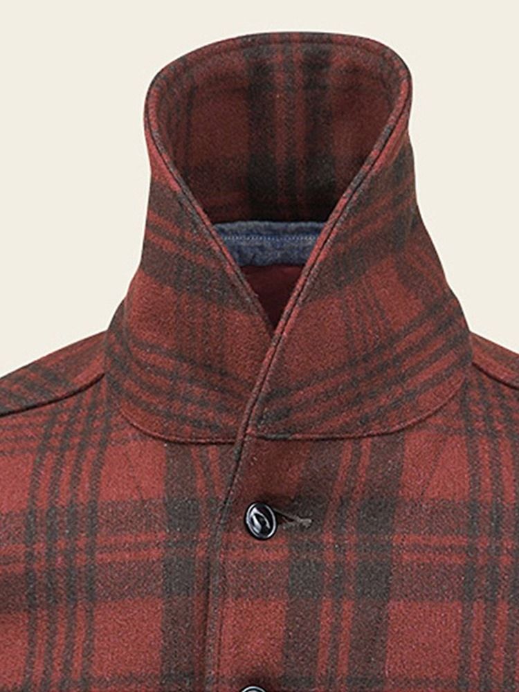 Lapel Print Color Block Enkelknäppt Herrjacka