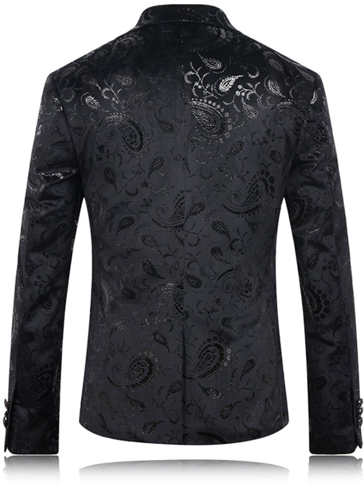 Lapel Print Color Block Herr Casual Blazer