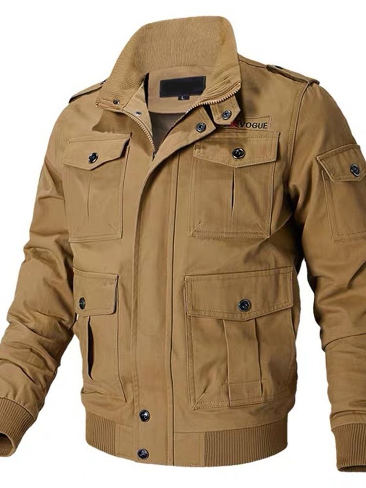 Letter Lapel Tjock Fall Slim Jacka