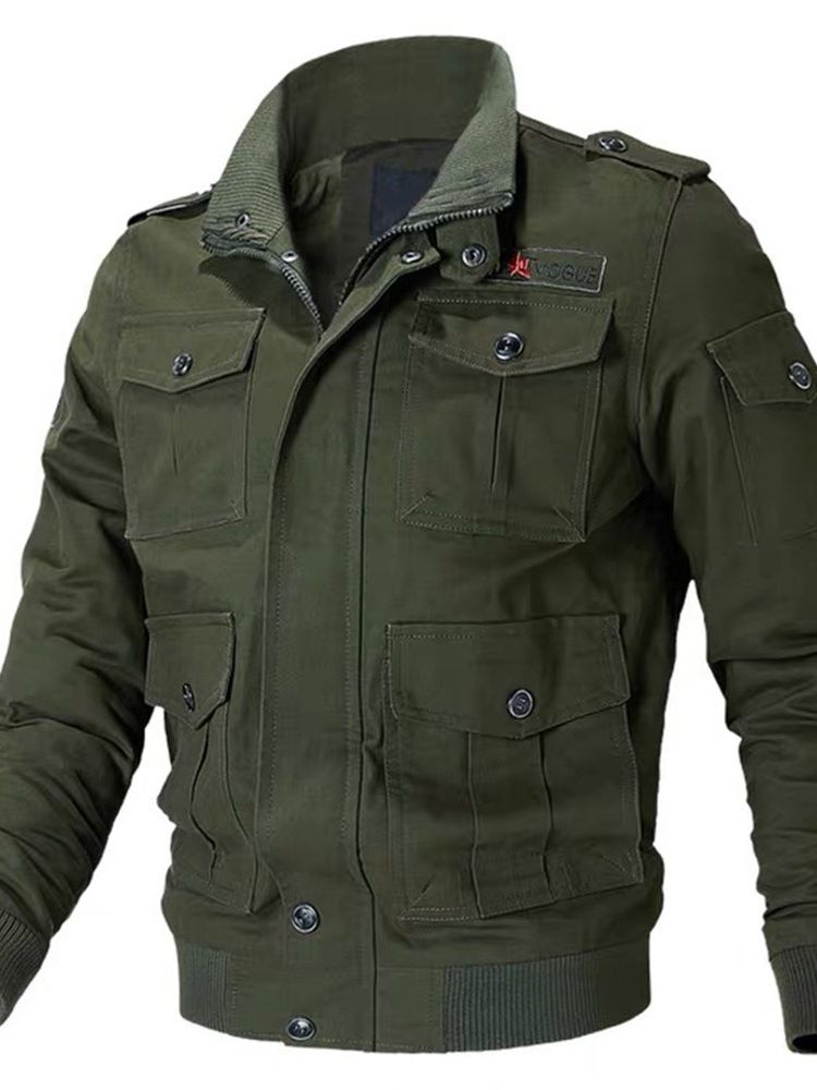 Letter Lapel Tjock Fall Slim Jacka