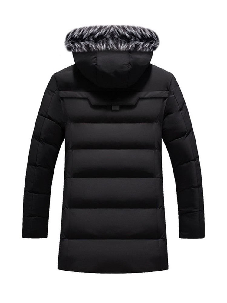 Patchwork Color Block Hooded Dragkedja Europeisk Dunjacka För Män