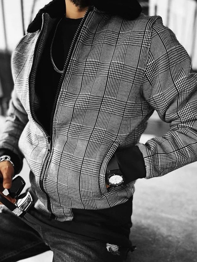 Patchwork Rutig Lapel Rak European Jacket