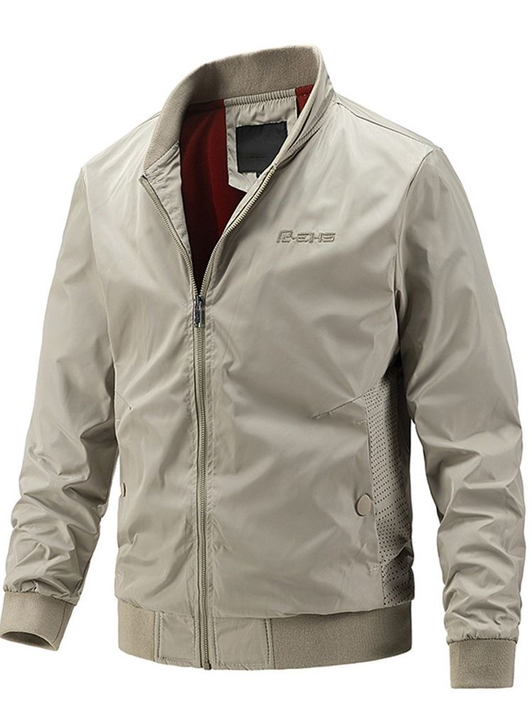 Patchwork Stativ Krage Vanlig Slim European Jacket
